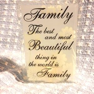 Pretty Quotation Family Saying Floral Tealight Candle Holder Inspirational